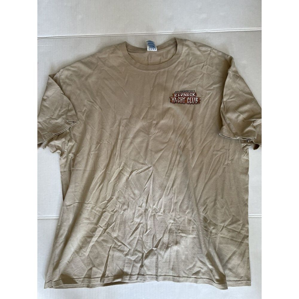 Jeff Foxworthy Redneck Yacht Club Shirt‎ Size XXL Beige M&O Knits Rare Comedian